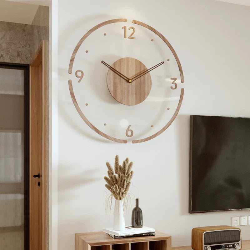 Skandinavische Holz-Wanduhr - Stilvolles, Ruhiges und Zeitloses Design