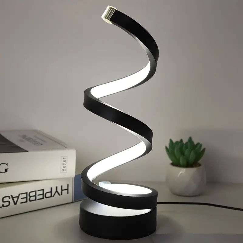 Moderne dimmbare LED Tischlampe mit spiralförmigem Design