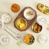 Mehrlagige isolierte Lunchbox mit Tragetasche – Auslaufsicher, Edelstahl, hält Speisen stundenlang warm oder kalt, ideal für Schule, Arbeit und unterwegs