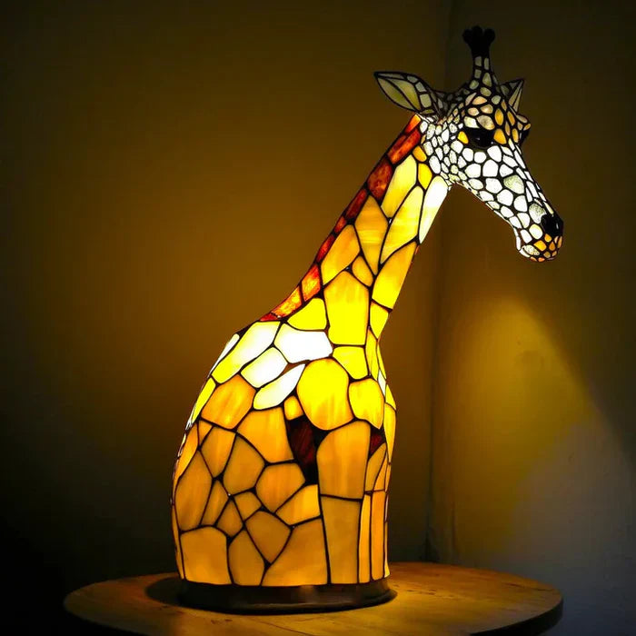 Künstlerische Tischlampe mit Tiermotiven