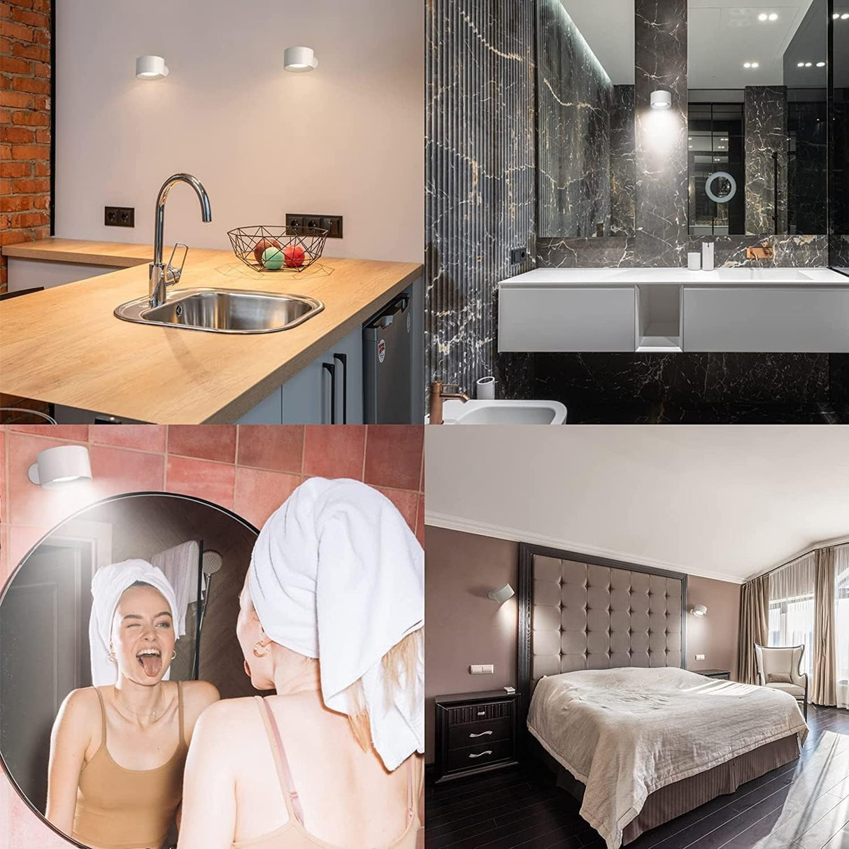 Kabellose LED-Wandleuchte mit 360° Drehfunktion und Touch-Bedienung