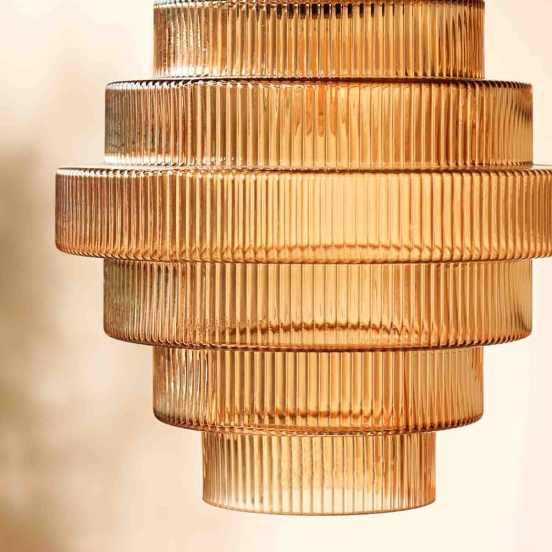 Vintage Flaschenförmige Hängelampe aus Messing und Glas