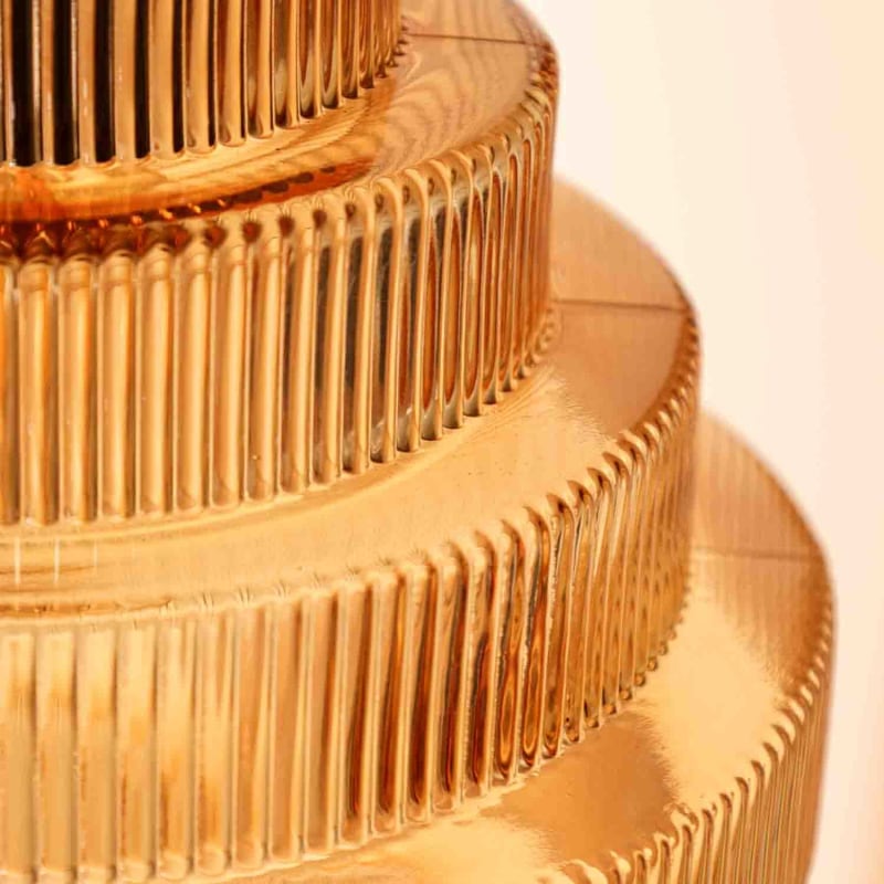 Vintage Flaschenförmige Hängelampe aus Messing und Glas